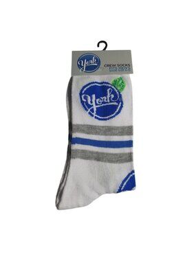 York Candy Crew Socks Shoe Size Men 6 to 12 Striped Blue Gray Peppermint Patty